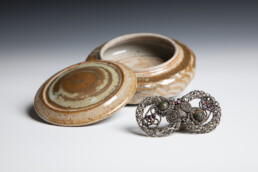 Karen Keenan Hairwork Jewelry and pottery