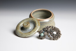 Karen Keenan Hairwork Jewelry and pottery